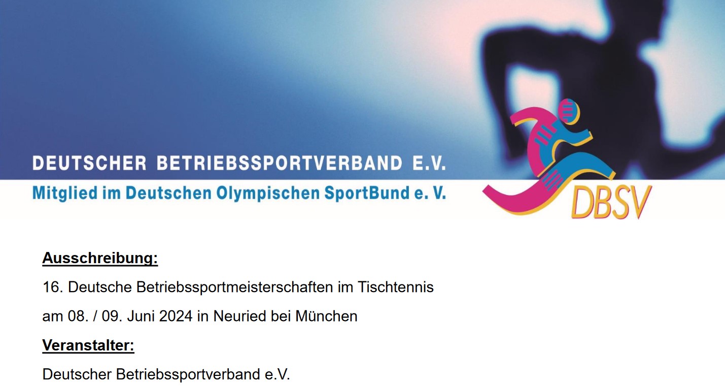 Deutsche TT-Betriebssportmeisterschaften 2024